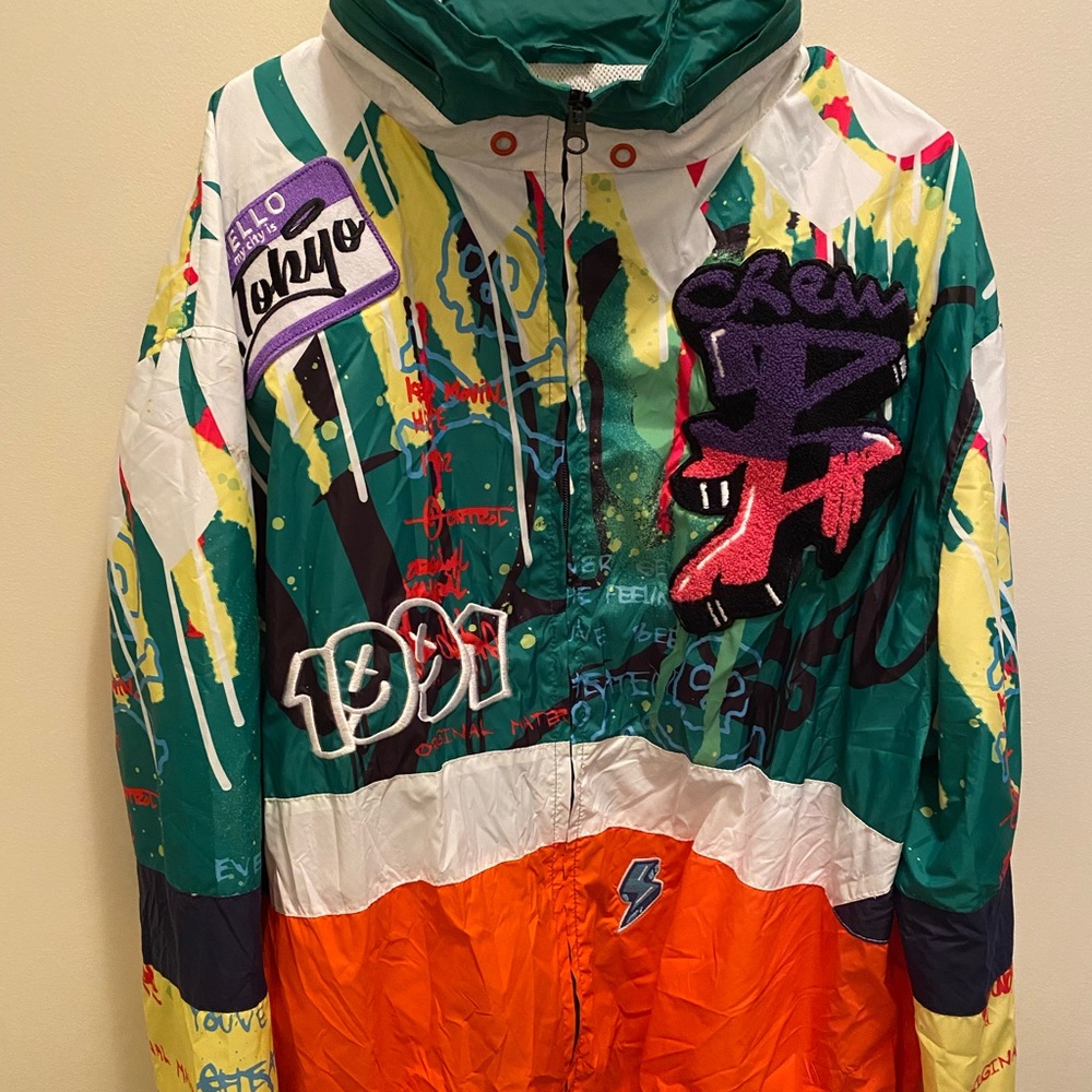 Mens Graphic Windbreaker Jacket